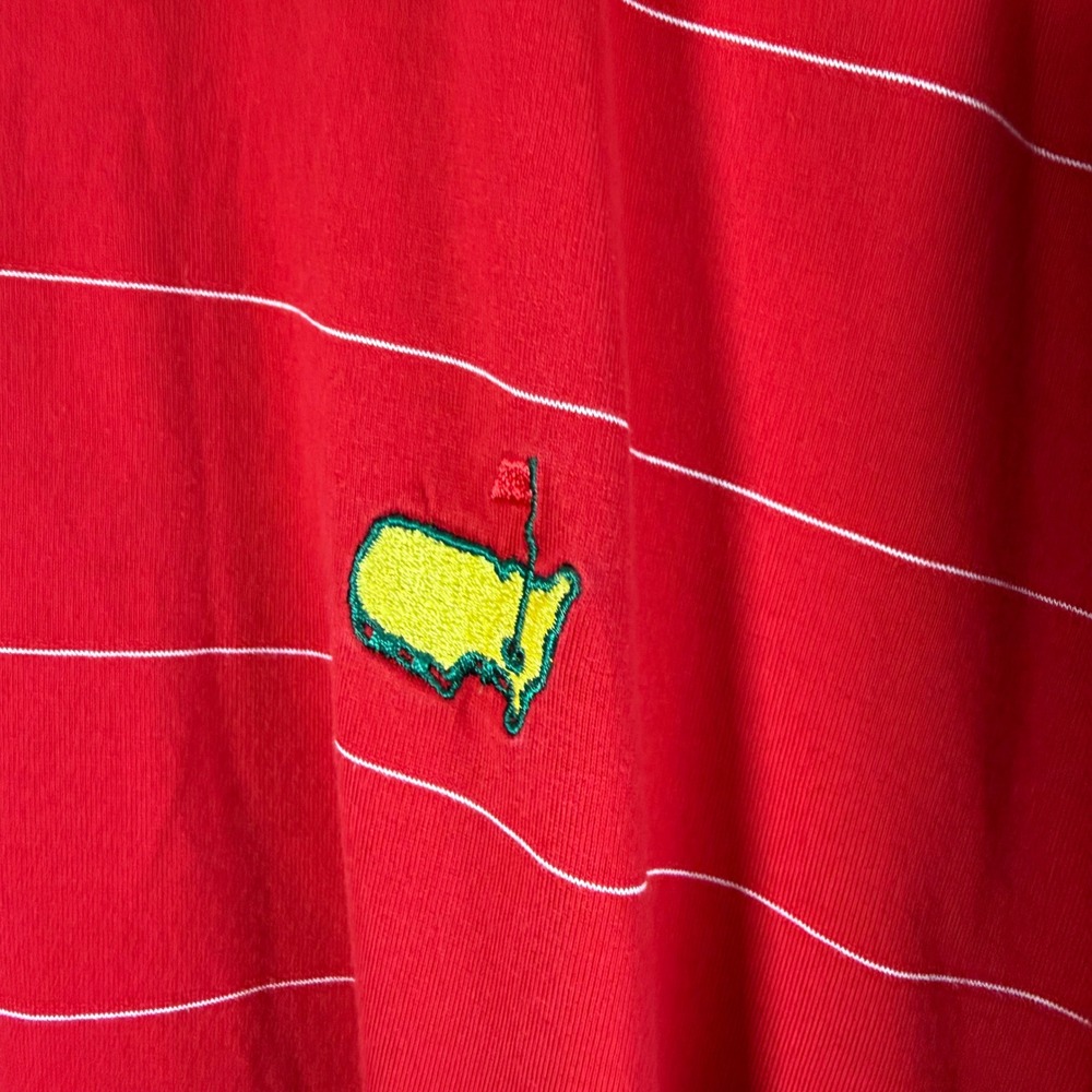 Masters Clubhouse Collection Red Striped Golf Polo Shirt Mens XXL Made in Italy - Picture 3 of 10